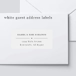 Transparant bruiloft gast Adresetiketten Sticker<br><div class="desc">Gast adresetiketten zijn ideaal voor uw bruiloft, vrijgezellenfeest, verlovingsfeest, verjaardag, etc. Voeg voor elke gast naam- en adresgegevens toe (laat een regelruimte tussen de namen en het adres achter.) 21 labels zijn per vel inbegrepen. Nadat u een blad hebt gepersonaliseerd met uw gastinformatie, voegt u het toe aan uw winkelwagentje...</div>