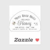 Transparant Creamed Honey Label 3 oz Skep Jar (Vel)