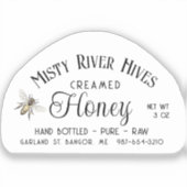 Transparant Creamed Honey Label 3 oz Skep Jar (Voorkant)