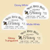 Transparant Creamed Honey Label 3 oz Skep Jar