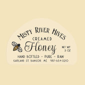 Transparant Creamed Honey Label 3 oz Skep Jar