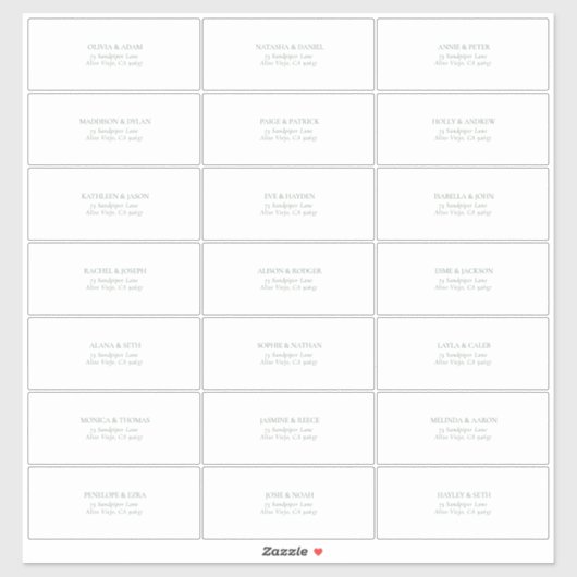 Transparant donker salie groen gastadres sticker (Vel)