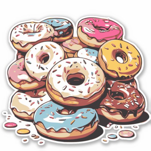 Transparant Donuts Sticker (Voorkant)