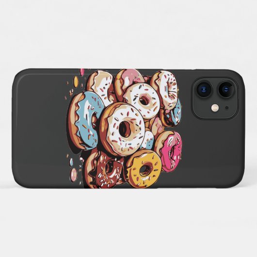 Transparant Donuts Sticker Case-Mate iPhone Case (Achterkant (horizontaal))