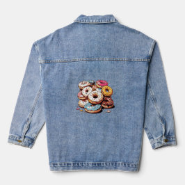 Transparant Donuts Sticker Denim Jacket