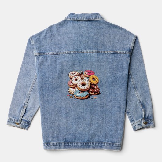 Transparant Donuts Sticker Denim Jacket (Achterkant)