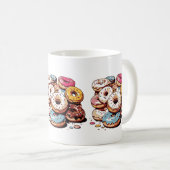 Transparant Donuts Sticker Koffiemok (Voorkant rechts)
