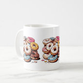 Transparant Donuts Sticker Koffiemok (Voorkant links)