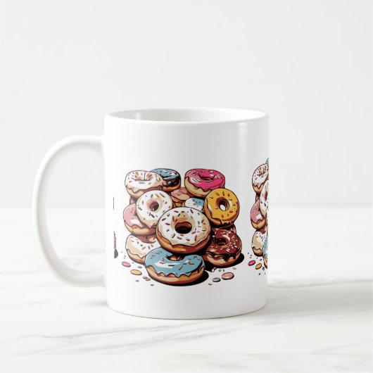 Transparant Donuts Sticker Koffiemok (Links)