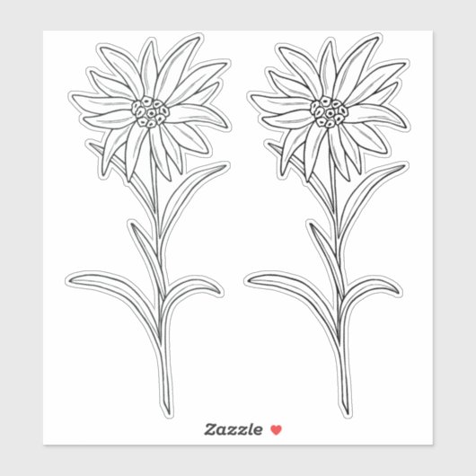 Transparant Edelweiss Sticker (Vel)