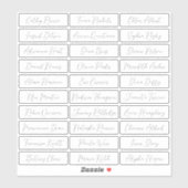 Transparant Eenvoudig romantisch Script gastenname Sticker (Vel)