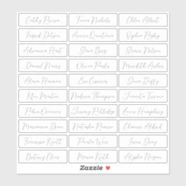 Transparant Eenvoudig romantisch Script gastenname Sticker