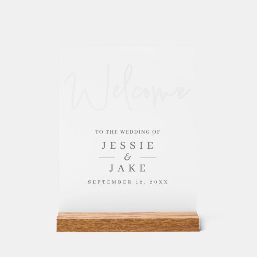 Transparant effect bruiloft welkomstbord acryl bord (Voorkant)