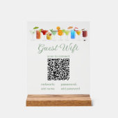 Transparant Gast WiFi Bord met QR Code (Voorkant)