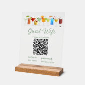 Transparant Gast WiFi Bord met QR Code (Hoek)