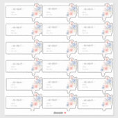 Transparant gastadres blozend blauw H2 bloemen Sticker (Vel)