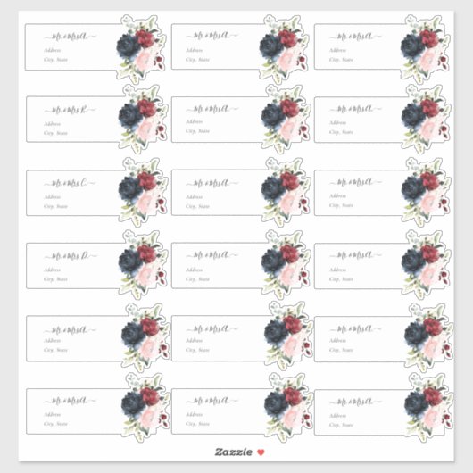 Transparant Gastadres Blush Bourgondi Navy Sticker (Vel)