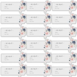Transparant Gastadres Blush Navy H2 Bloemen Sticker