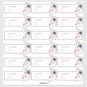Transparant Gastadres Blush Navy H2 Bloemen Sticker (Vel)