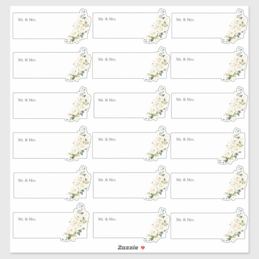 Transparant Gastadres H2 Alabaster Rozen Sticker (Vel)