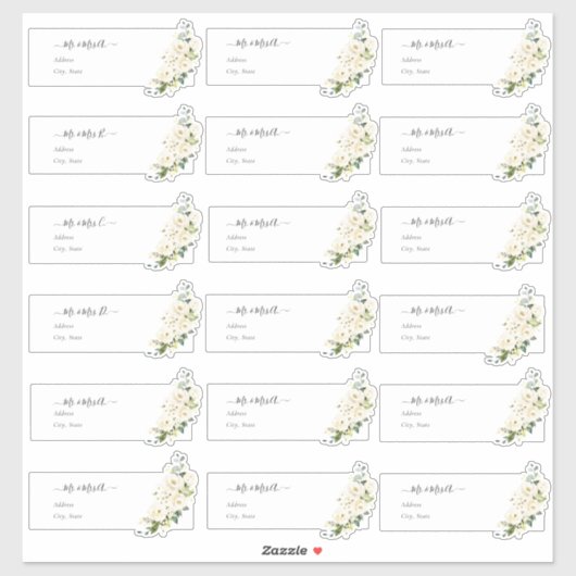 Transparant Gastadres H2 Alabaster Rozen Sticker (Vel)