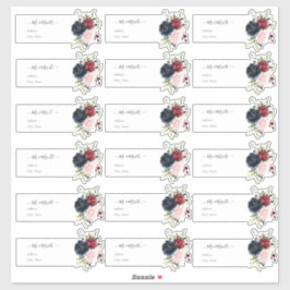 Transparant Gastenadres Blush Bourgogne Marine Sticker