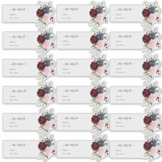 Transparant Gastenadres Bourgogne Marine Sticker (Voorkant)