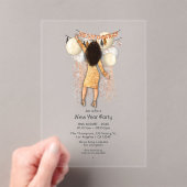 Transparant glamoureus nieuwjaarsfeest acryl uitnodigingen (Insitu (Draagbaar))