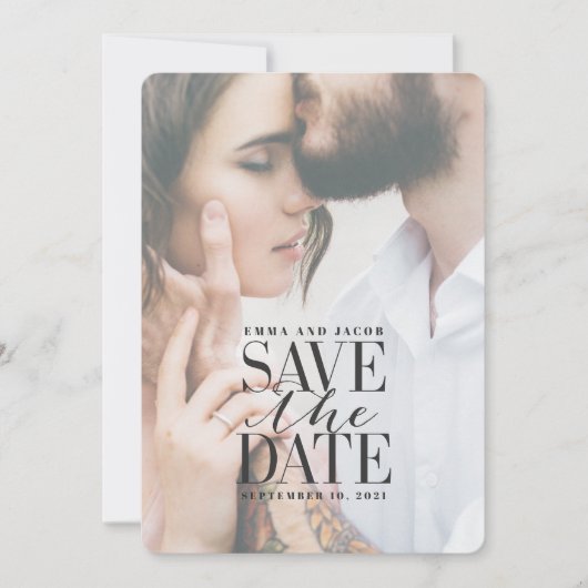 transparant glas elegant modern save the date (Voorkant)