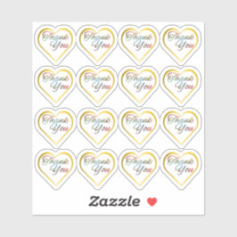 Transparant Goud Hart Dank u Stickers