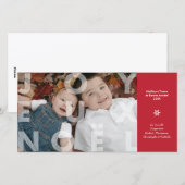 Transparant Joyeux Noel in Red Photo Card Feestdagenkaart (Voorkant / Achterkant)