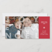 Transparant Joyeux Noel in Red Photo Card Feestdagenkaart (Voorkant)