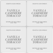 Transparant kaarsetiket minimal product sticker (Voorkant)