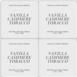 Transparant kaarsetiket minimal product sticker