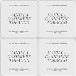 Transparant kaarsetiket minimal product sticker