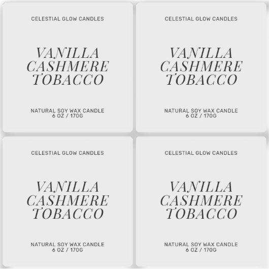 Transparant kaarsetiket minimal product sticker (Voorkant)