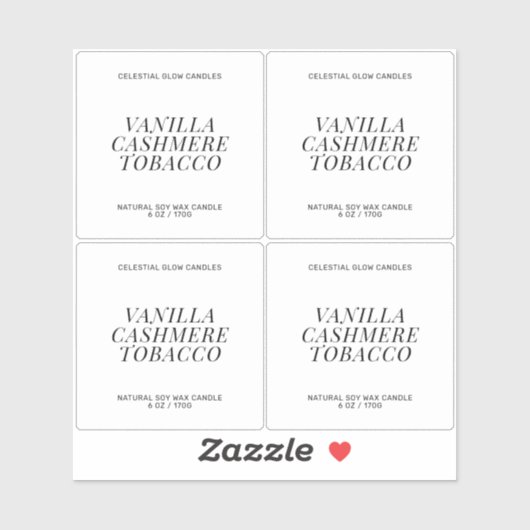 Transparant kaarsetiket minimal product sticker (Vel)