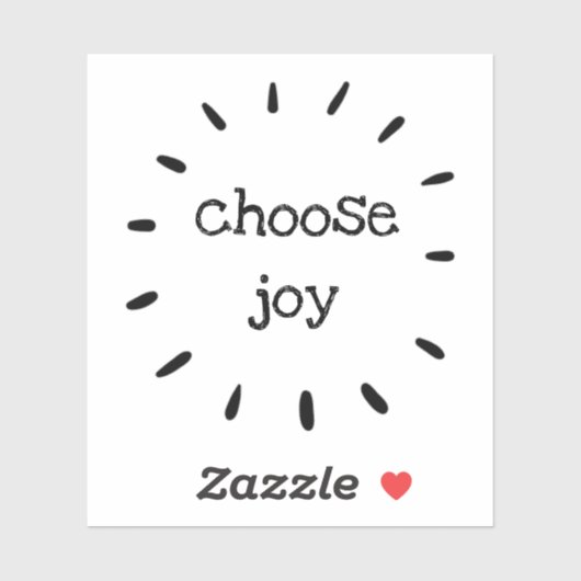 Transparant "Kies vreugde" Zwart Sticker (Vel)