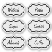 Transparant Kitchen Jar Essentials Sticker (Voorkant)