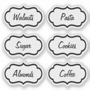Transparant Kitchen Jar Essentials Sticker