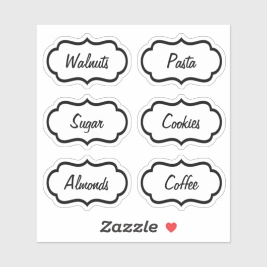 Transparant Kitchen Jar Essentials Sticker (Vel)