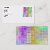 transparant kleurrijk retropatroon, naam, adres... visitekaartje (Voorkant / Achterkant)
