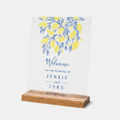 Transparant Lemon Vines Wedding welkomstbord Acryl Bord (Hoek)