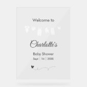 Transparant minimalistisch Baby shower Acryl Bord (Voorkant)