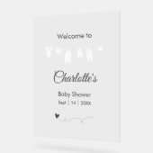 Transparant minimalistisch Baby shower Acryl Bord (Hoek)