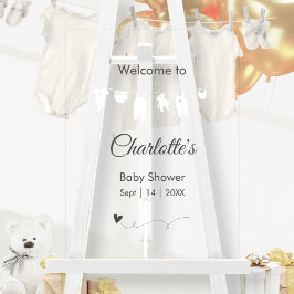 Transparant minimalistisch Baby shower Acryl Bord