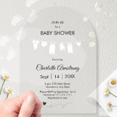 Transparant minimalistisch Baby shower Acryl Uitnodigingen