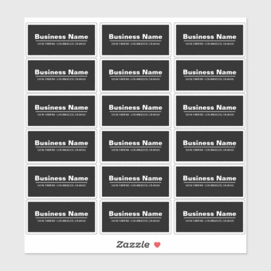 Transparant Modern Adres (of ander) Bedrijf Sticker (Vel)