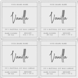 Transparant modern kaarsenlabel sticker