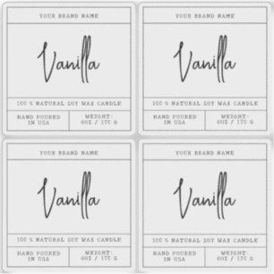 Transparant modern kaarsenlabel sticker